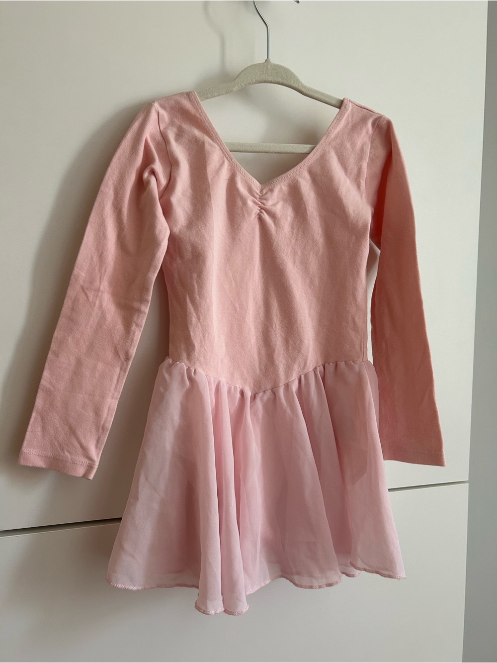 Pink Long Sleeve Ballet Practice Dress